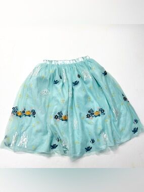 Hanna Andersson Disney Teal Blue Cinderella Soft Tulle Skirt Tutu Princess